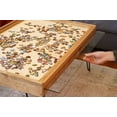 thumbnail image 4 of Rustic Puzzle Coffee Table with removable glass top - includes 2 hidden drawers - 24x36", 4 of 10