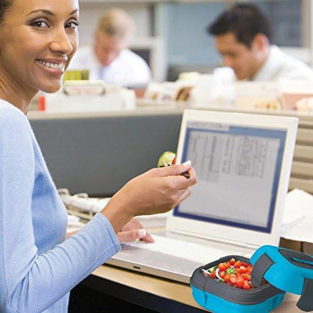Pinnacle Thermoware 2-Pc Leak Proof Insulated Lunch Box Hot Food Container Set, Blue