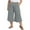 Gray, variant on Womens Plus Size Wide Leg Pants Casual Solid Color Summer 3/4 Shorts Shorts Drawstring With Pockets Shorts Olive Green