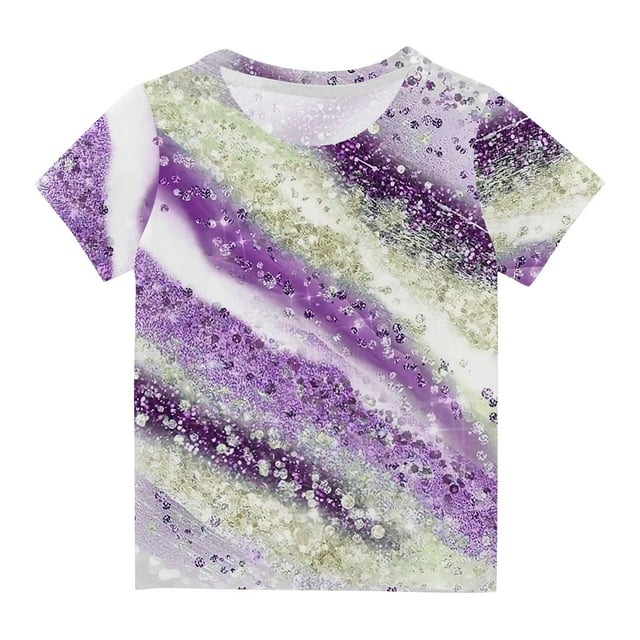 Besolor Vêtements d'Été Unisexes pour Enfants T-Shirts à Manches Courtes à Col Rond pour Filles Garçons T-Shirts Décontractés Imprimés Hauts Tenues pour Enfants