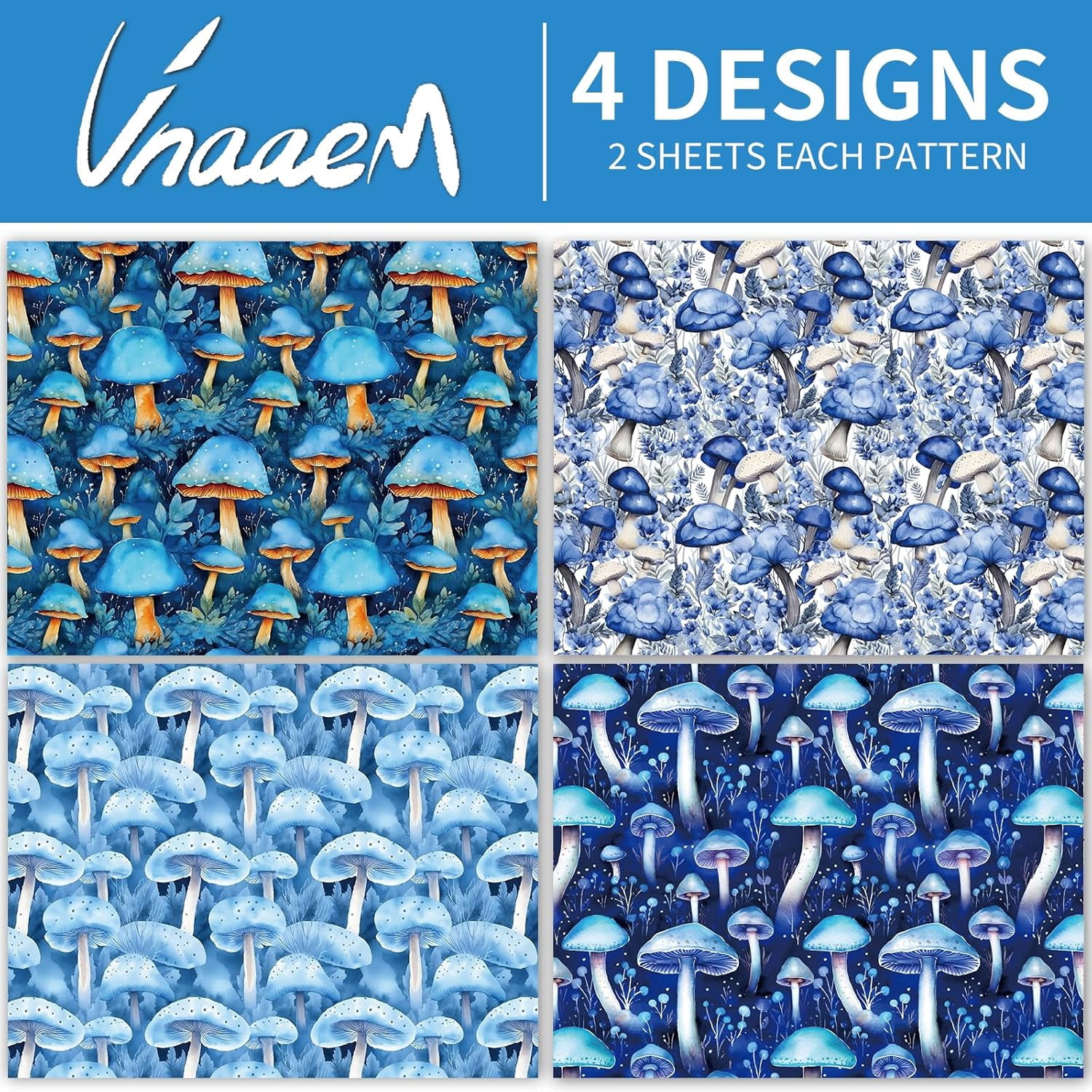 Mushroom Wrapping Paper for Women Girls Mushroom Patterns for Winter Christmas Birthday Holiday - 20 X 28 Inches 8 Folded Sheet