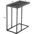thumbnail image 3 of C Type Single Layer MDF Iron Rectangle Grey Triamine Side Table Black Spray End Tables, 3 of 18