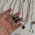 thumbnail image 3 of Collar Con Colgante De Borla De Corazón Elegante , Gargantilla De Cadena De Plata Costura De Perlas Para Mujeres Accesorios De Joyería, 3 of 4