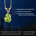 thumbnail image 2 of Gem Stone King 10K Yellow Gold Green Peridot Pendant Necklace for Women | 1.09 Cttw | Gemstone August Birthstone | Pear Shape 8X6MM | With 18 inch Chain, 2 of 6
