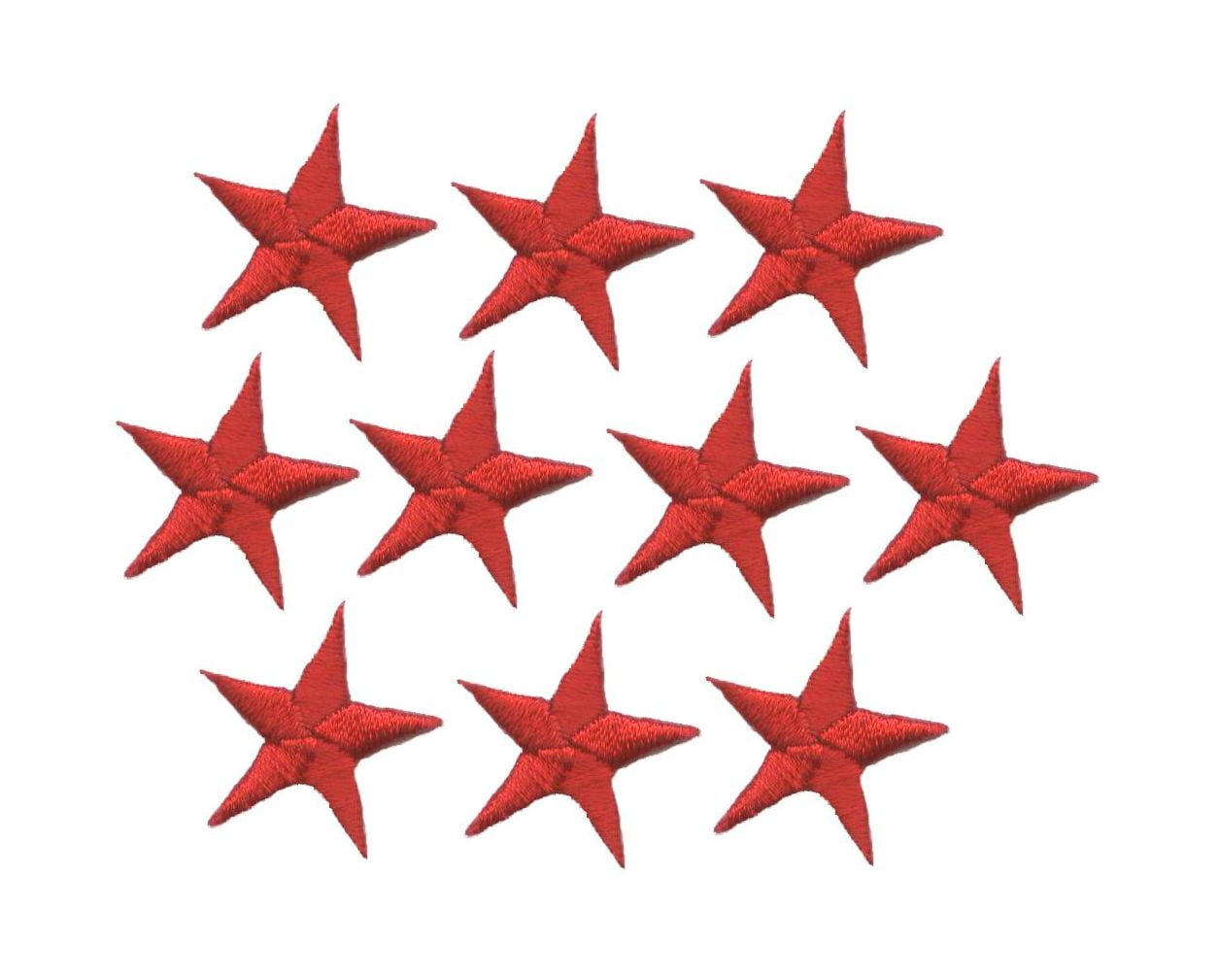 Red ETDesign #E02197 Embroidery Iron On Star Applique Patch 3 by 3 