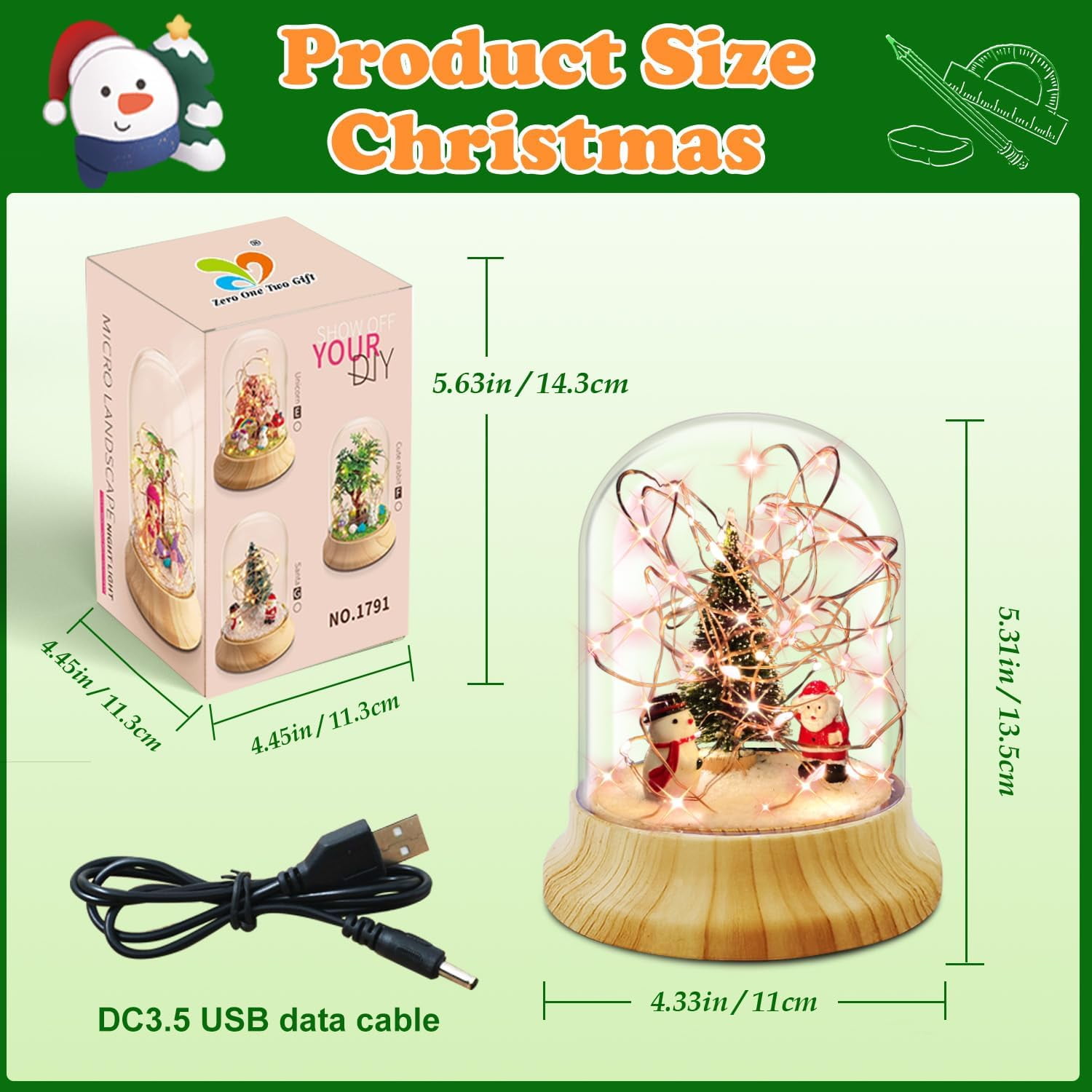 KOMI Make Your Own Christmas Night Light, Christmas Toys for Kids, Christmas Craft Kit, DIY Arts and Crafts Lamp Project for Girls(USB Upgrade Edition), Gifts for 4 5 6 7 8 9 10 Year Old Kids