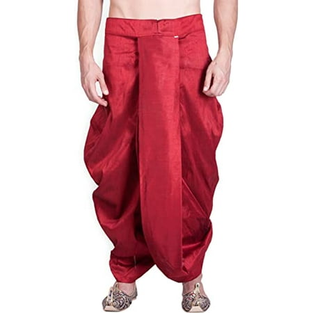 

Royal Kurta Mens Silk Blend Dhoti (Red)