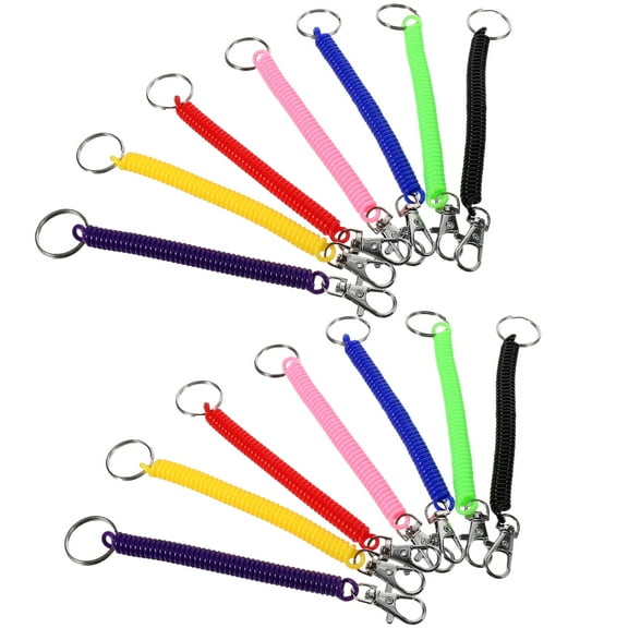 14 Pcs Wristlet Keychain Keychains Fob Outdoor Secrional Rope for Women Coil Plastic