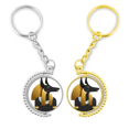 thumbnail image 1 of El antiguo Egipto Anubis Art patron Anillo de oro de metal llavero llavero, 1 of 4