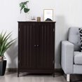 thumbnail image 2 of GLACER Bathroom Floor Cabinet, Wooden Storage Cabinet with Double Doors, Suitable for Bathroom, Living Room, Entryway, 23.5 x 14 x 34 inches (Brown), 2 of 18