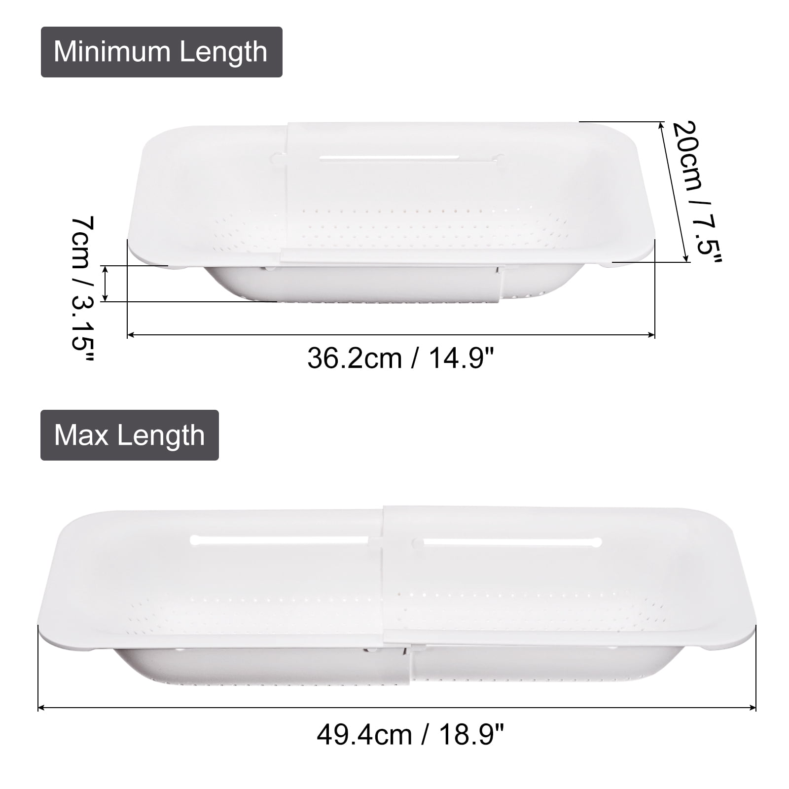 Unique Bargains Collapsible Food Colander Kitchen Plastic Basket for Food 1 Pc White