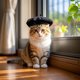 thumbnail image 4 of 1 Gorro De Lana Tipo Boina Para Perro O Gato Gorro Rojo Francés Para Perro O Gato Disfraz Diario De Halloween Accesorio Para El Pelo Foto, 4 of 4