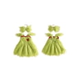 thumbnail image 2 of RUINIXCW Toddler Baby Girl Christmas Elf Costume Outfit Infant Girl Christmas Dress Heart Embroidery Green Furry Fly Sleeve Party Xmas Dress Headband, 2 of 10