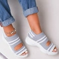 thumbnail image 4 of Anuirheih Summer Washable Orthopedic Slide Sport Sandals, Comfy Knit Thick Bottom Fish Mouth Casual Sandals Mesh Soft Sole Casual Women's Shoes(Gray), 4 of 4