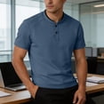 thumbnail image 3 of Gytharion Men's Henley Shirts Soild Color Crew Neck Short Sleeve Shirts Summer Casual Thin Tops, 3 of 7