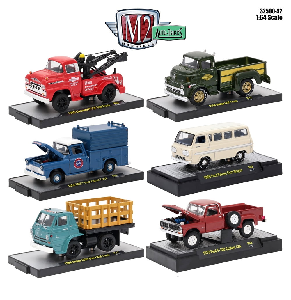 M2 MACHINES 1 64 AUTO TRUCKS RELEASE 42 IN PLASTIC DISPLAY CASES 6PCS M2 MACHINES 1 64 AUTO TRUCKS RELEASE 42 IN PLASTIC DISPLAY CASES 6PCS