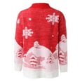 thumbnail image 3 of Ladies Xmas Pull Mignon Graphique Imprimé Tricot Col Rond Mode Cardigan Moelleux Chaud Sweatshirt Mi Longueur Fermeture Manteau Câble Tricoté Doux Sweatshirt, 3 of 5