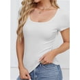 thumbnail image 6 of Women Short Sleeve Scoop Neck Tops Shirts Fitted Summer Tshirt Tee, 6 of 7