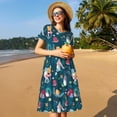 thumbnail image 4 of Easygdp Garden Gnomes In Flower para Vestido Transpirable de Mujer, Vestido Suelto de Manga Corta con Pliegues y Bolsillos para el Verano, 4 of 6