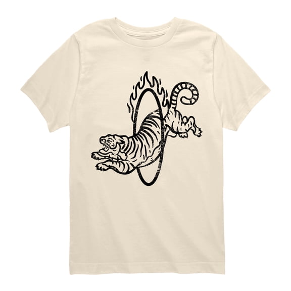 Instant Message - Tiger Hoop Black Short Sleeve Graphic T-Shirt