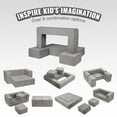 thumbnail image 3 of Kids Couch, 4Pcs Modular Kids Play Couch, Toddler Couch Sofa Bed, Kids Chair Seat Playroom Furniture, Child Sectional Sofa with Removable Cover for Kids Girls & Boys, Grey, 3 of 7