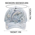 thumbnail image 7 of romoty Womens Crab & Marine Life Embroidered Baseball Cap Adjustable Outdoor Beach Sun Hat for Coastal Travel Summer Casual Outfit, 7 of 7