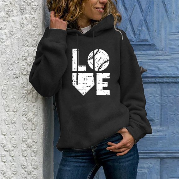 Floleo Clearance Womens Tops Long Sleeve Shirts Fall Clearance Winter Womens Casual Long Sleeve Tops Ladies Print Pullover Sweatshirt Blouse Black