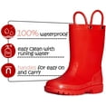 thumbnail image 4 of Kushyshoo Little Big Kids Rain Boots Boys Girls Red Solid Boots Size 12, 4 of 7