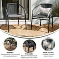 thumbnail image 4 of QRKD 2 Pack Gray Rattan Indoor-Outdoor Restaurant Stack Chair with Curved Back, 4 of 10