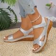 thumbnail image 2 of Dakaela Women's Low Heel Wedge Sandals Open Toe Comfortable Casual Flatform Dress Shoes with Arch Support, 2 of 7