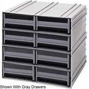 Quantum Storage Systems  Interlocking 8 Drawers Storage Cabinet - Ivory - 11.75 x 11.38 x 11 in.