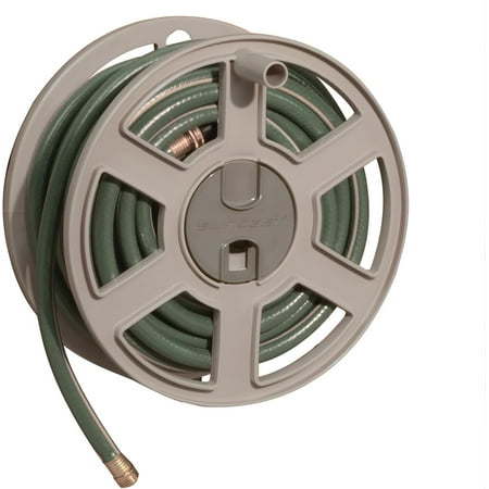 Suncast 100 ft. Sidewinder® Mounted Resin Hose Reel, Taupe