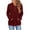 Wine, variant on Women's Ribbed Knit Hoodies Half Button V Neck Drawstring Hooded Sweatshirt Long Sleeve Loose Casual Pullover Tops for Fall Winter Wine