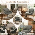 thumbnail image 5 of Modern Accent Chair, Upholstered Sherpa Reading Armchair Teddy Fabric with Metal legs for Living Room,Bedroom, 5 of 11
