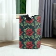 thumbnail image 6 of Yayeee Freestanding Laundry Hamper with Handle Collapsible Large Storage Basket for Clothes, Red Christmas Poinsettias, 6 of 7