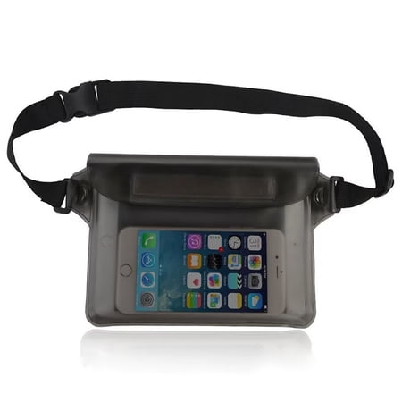 Universal Waterproof Phone Pouch Waist Bag for Boating, Fishing [Black]