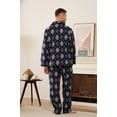 thumbnail image 3 of U2SKIIN Men Button Down Pajama Set, 100% Cotton Lounge Plaid Fun Prints Sleepwear With Pockets,(Blue Grey Rhombus Plaid,2XL), 3 of 5