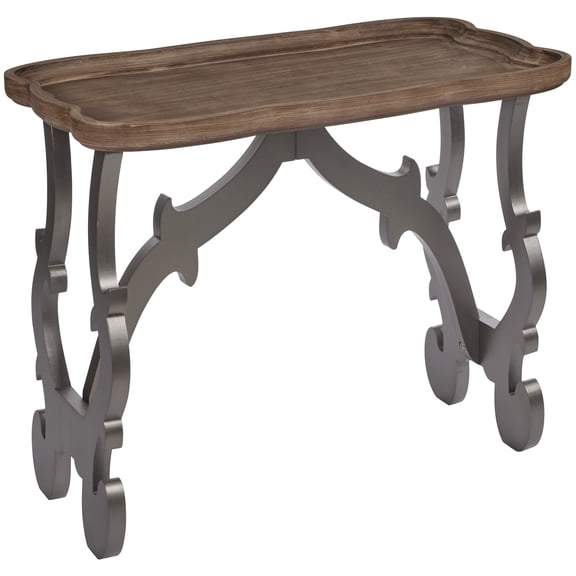 eHemco Ancient Style Coffee Table Side Table, Large, Black Legs and Natural Finish