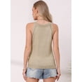thumbnail image 3 of DARING DIVA Women's Casual Crew Neck Sleeveless Sweater Vest Beach Top S Khaki, 3 of 6