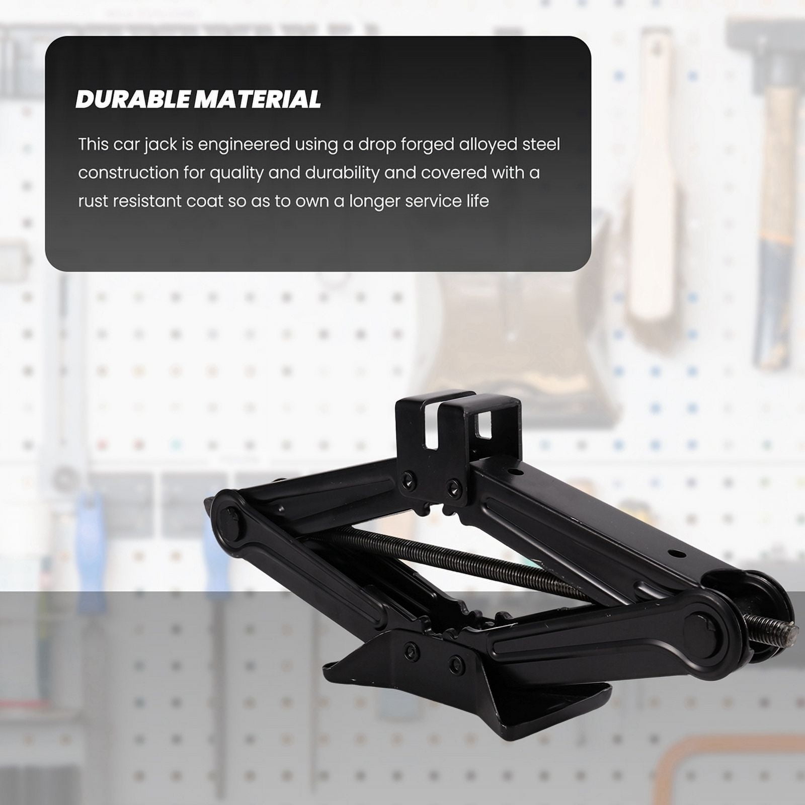 Car Scissor Jack 2 Ton (4000lbs) Capacity Portable Steel Tire Jack with Handle Sedans Coupes Suvs Oversized Base Jack