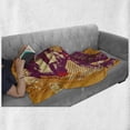 thumbnail image 6 of Modern Soft Flannel Fleece Throw Blanket, Grotesque Man in Headphones Listening Music Culture with Grunge Illustration, Cozy Plush for Indoor and Outdoor Use, 50" x 70", Marigold Maroon, by Ambesonne, 6 of 6