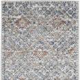 thumbnail image 3 of 8' Blue And Ivory Southwestern Power Loom Non Skid Runner Rug, 3 of 10