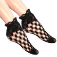 thumbnail image 6 of Womens Girl Elegant Lace Ankle Socks Ruffle Frilly Dress Socks Hollowout Patterned Fishnets Mesh Lace Trim Socks Hosiery, 6 of 9