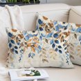 thumbnail image 2 of Orange Blue Botanical Lumar Pillow Covers,Weeping Fall Eucalyptus Leaves Rustic Breathable Throw Pillow Cases with Invisible Zipper,Decorative Pillowcase Pillows Protectors for Sofa Bed Chair 16"x24", 2 of 9
