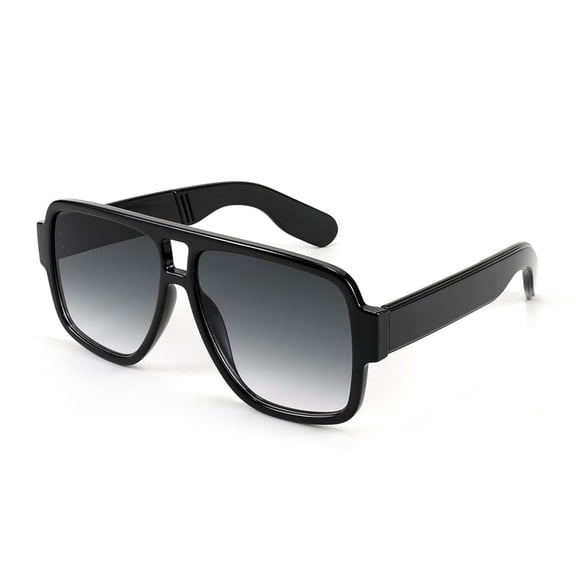 Karsaer Retro 70s Aviator Sunglasses for Men Women, Vintage Double Bridge Square Frame Pilot Sun Glasses K7123