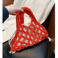 thumbnail image 5 of Kukuzhu Women Cotton Rope Top-handle Bag Summer Beach Handwoven Handbag Cotton Crochet Fishing Net Handbag Casual Bag Pouch Purse, 5 of 7