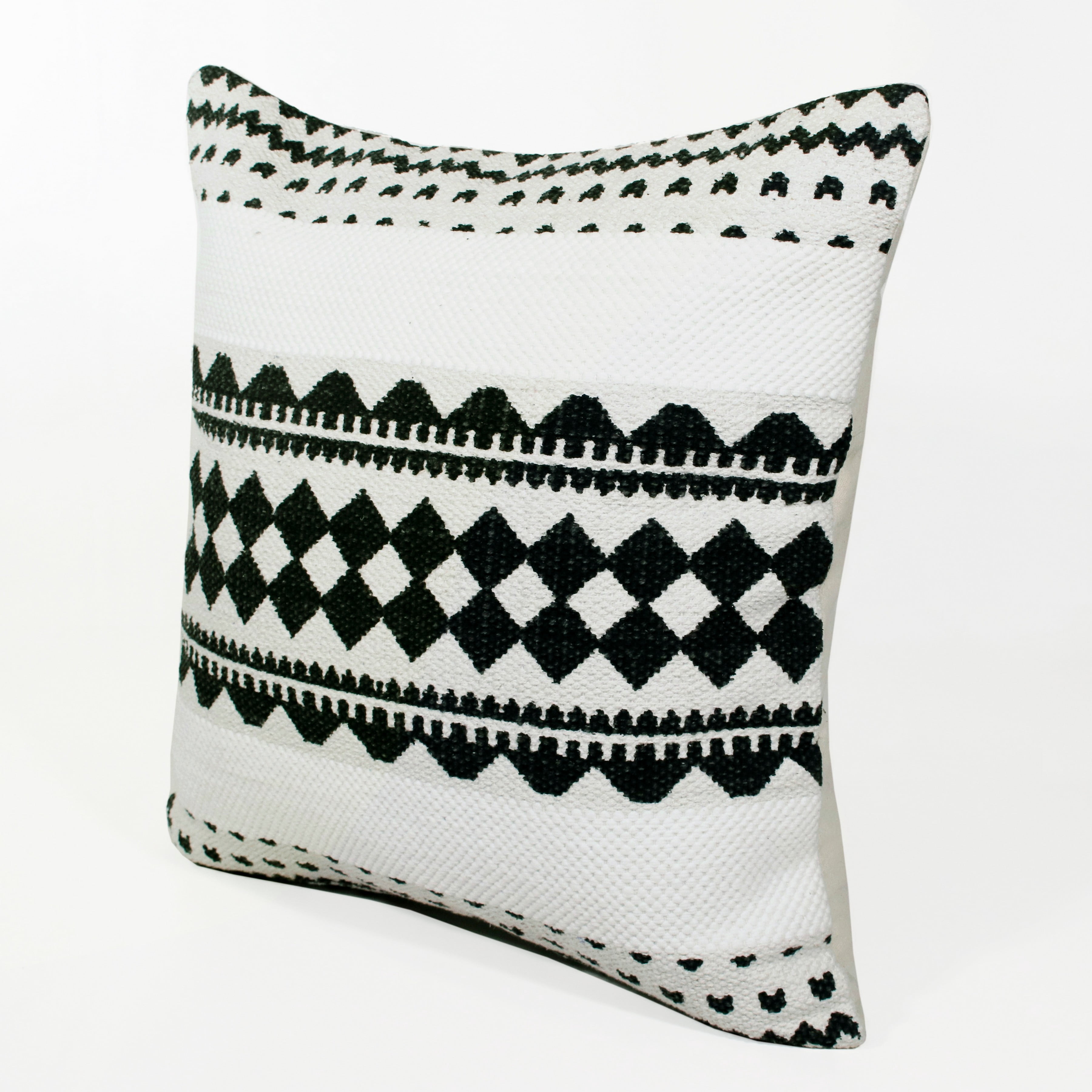 Desert Fields Modern Mosaic Geometric Stripe Throw Pillow