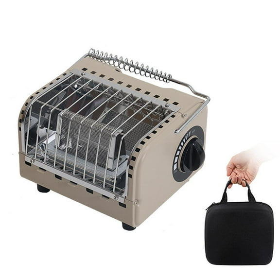 Portable Heater Camping Stove, Adjustable Temperature Outdoor Camping Heating Cooking Stove with Insulated Shelf & Handle, 3 in 1 Hands Warmer Equipment for Tent, Fishing, Hiking