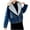 Blue, variant on FNFHFY Womens Fleece Lined Denim Coats Thicken Warm Lapel Button Down Winter Jean Jackets Trendy Loose Crop Faux Fur Coat
