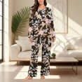 thumbnail image 2 of Levmjia Womens Pajama Set Fashion Casual Print Long Sleeve Top and Pants Winter Sleepwear Cozy Set Soft Loose Fit For Home Relaxation Daily Wear, 2 of 7